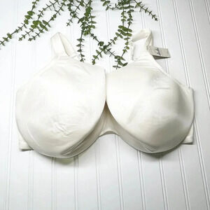 Cacique - Lane Bryant White Satin Full Coverage Bra Women's Plus Size 44G